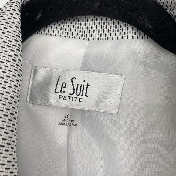 Le Suit Notch Collar Contrast Seam Three Button Closure Coat Jacket 10P - Picture 6 of 8